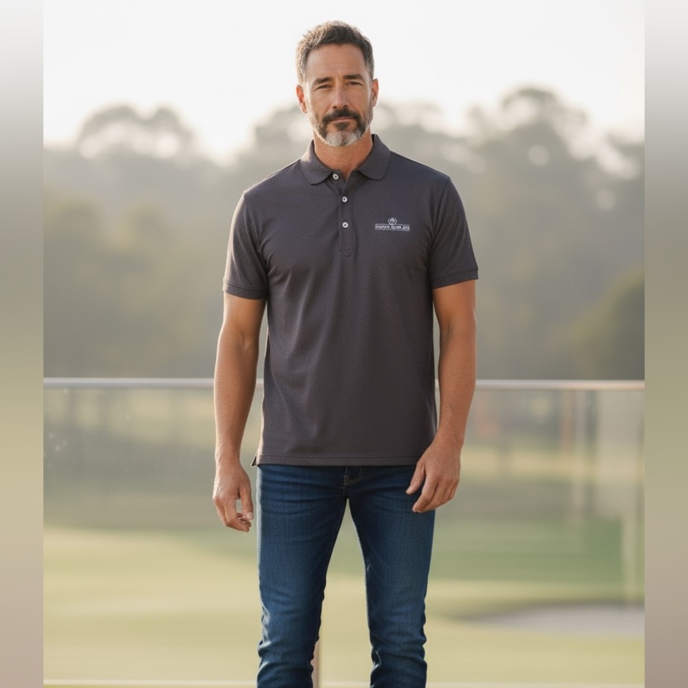 Turtleson Charcoal Gray Polo, Men’s size L, Icon Boiler Embroidered Logo.